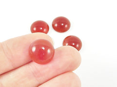 4pcs 14mm Pompeian Red Czech Round Glass Dome Cabochon Beads