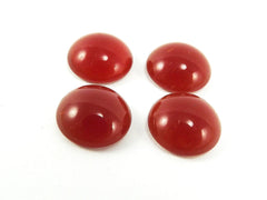 4pcs 14mm Pompeian Red Czech Round Glass Dome Cabochon Beads