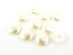 10pcs 14mm Ivory Pearl Round Plastic Dome Cabochon Beads