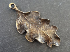 Bronze Oak Leaf Pendant Charm, Bronze Leaves, Nature Jewelry Supplies, Boho Bohemian DIY Jewellery Antique Bronze Plated - 1pc - TYPE 2