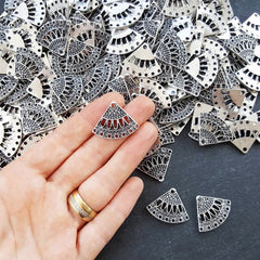 Fan Shaped Multi Strand Link Connector Necklace Finish Earring Chandelier Antique Matte Siver Plated Turkish Jewelry Making Supplies - 2pc