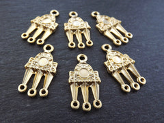 Multiple Loop Connectors Multi Strand Link Chandelier 22k Matte Gold Plated Turkish Jewelry Supplies - 6pc