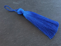 Extra Large Thick Royal Blue Thread Tassels - 4.4 inches - 113mm - 1 pc