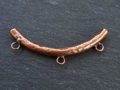 Copper Curve Tube Bead Bar Bail, Charm Bail, Copper Tube, Curve Tube, Beading Tube, Copper Bar, Three Loops, Antique Copper Plated, 1 pc