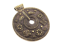 Large Medallion Pendant, Ethnic, Tribal, Large Round Pendant, Bohemian pendant, Artisan pendant, Boho, Bronze Pendant, Antique Bronze Plated