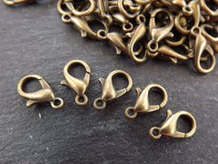 12mm x 6mm Smal Antique Bronze Plated Lobster Claw - Parrot Clasps