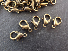 12mm x 6mm Smal Antique Bronze Plated Lobster Claw - Parrot Clasps