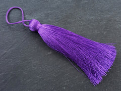 Purple Silk Tassel, Extra Large Thick Medium Purple Tassels, Mala Pendant, Sewing Supplies, Home Decor, Door Drawer Tassel, 113mm, 1pc