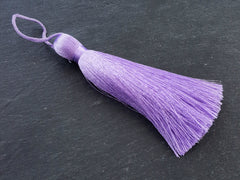 Lilac Purple Silk Tassel, Large Long Thick Thread Tassel, Necklace Mala Tassel, Home Decor, Sewing Supplies, 113mm, 1pc