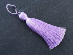 Lilac Purple Silk Tassel, Large Long Thick Thread Tassel, Necklace Mala Tassel, Home Decor, Sewing Supplies, 113mm, 1pc