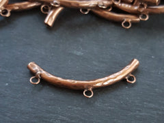 Copper Curve Tube Bead Bar Bail, Charm Bail, Copper Tube, Curve Tube, Beading Tube, Copper Bar, Three Loops, Antique Copper Plated, 1 pc