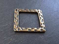 Hammered Square Pendant Non Tarnish Turkish Jewelry Supplies Findings Components Antique Bronze Plated