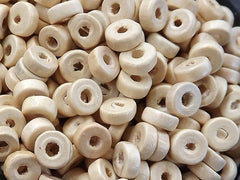 Natural Round Rondelle Heishi Wood Beads Satin Varnished Plain Simple Round Smooth Ball Bead Spacers 8mm - Choose 50pcs, 200pcs or 400pcs