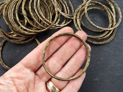 Extra Large Organic Round Ring Closed Loop Pendant Connector  - Antique Bronze Plated - 1 PC