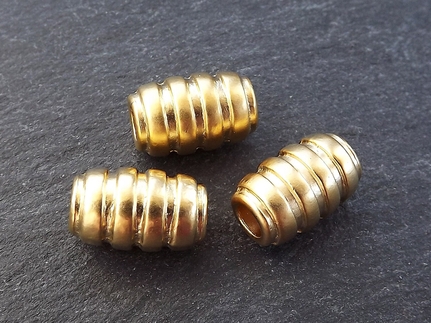 Large Gold Bubble Tube Bead, Barrel Bead, Bead Spacer, Gold Tube Beads –  LylaSupplies