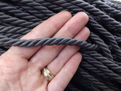 Pebble Gray 7mm Twisted Rayon Satin Rope Silk Braid Cord - 3 Ply Twist - 1 meters - 1.09 Yards