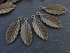 5 Leaf Pendant Charms Earring Bracelet Components Findings Jewelry Making Supplies Antique Bronze Plated