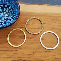 Bronze Ring Circle Link, Round Link Component, Organic Round Ring Pendant, Closed Loop, Bronze Loop, Antique Bronze, 43mm, Medium, 2pc
