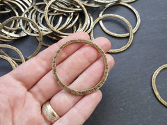 Bronze Ring Circle Link, Round Link Component, Organic Round Ring Pendant, Closed Loop, Bronze Loop, Antique Bronze, 43mm, Medium, 2pc