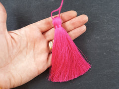 Extra Large Thick Magenta Pink Thread Tassels - 4.4 inches - 113mm - 1 pc