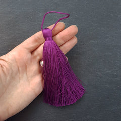 Magenta Purple Silk Thread Tassels, Jewelry Necklace Tassels, Home Decor Tassels, 4.4 inches - 113mm - 1 pc