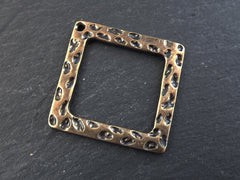 Hammered Square Pendant Non Tarnish Turkish Jewelry Supplies Findings Components Antique Bronze Plated