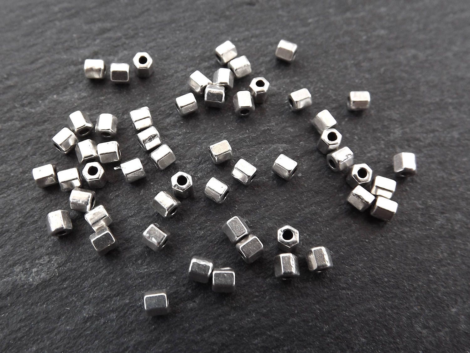 2mm Tiny Hexagon Barrel Tube Bead Spacers, Metal Beads for Jewelry Mak –  LylaSupplies
