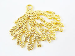 Gold Coral Branch Pendant, Large Coral Pendant, Gold Coral Pendant, Beach Pendant, Summer Jewelry, Beach Style, 22k Matte Gold Plated - 1PC