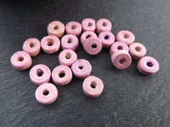 Powder Pink Round Rondelle Heishi Wood Beads Satin Varnished Plain Simple Round Smooth Ball Bead Spacers 8mm Choose 50pcs, 200pcs or 400pcs