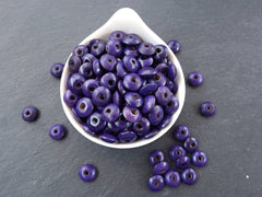 Eggplant Purple Wood Beads, Purple Wooden Beads, Disc Beads, Round Wood Spacers, Purple Beads, 14 x 5mm, Choose 25pcs, 50pcs or 100pcs