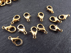 12mm x 7mm  Lobster Claw Parrot Clasps - 22k Matte Gold Plated - Non Tarnish - NEW SIZE