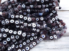 6 Mauve Purple Marble Evil Eye Nazar Glass Bead - Traditional Turkish Handmade Protective Lucky Amulet 16 mm VALUE PACK Turkish Glass Beads