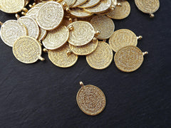 Greek Phaistos Disc Pendant, Phaistos Pendant, Greek Jewelry, Gold Phaistos Disc, Greek Mythology, Wearable Art, 22k Matte Gold Plated