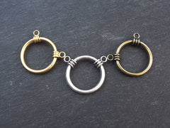 Gold Loop Pendant, Gold Ring Pendant, Round Ring, Closed Loop Pendant, Loop Connector, Ring Connector, Two Loops, 22k Matte Gold Plated, 2pc