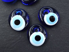 Small Blue Evil Eye Bead Pendant Turkish Nazar Glass - 35mm - Choose quantity