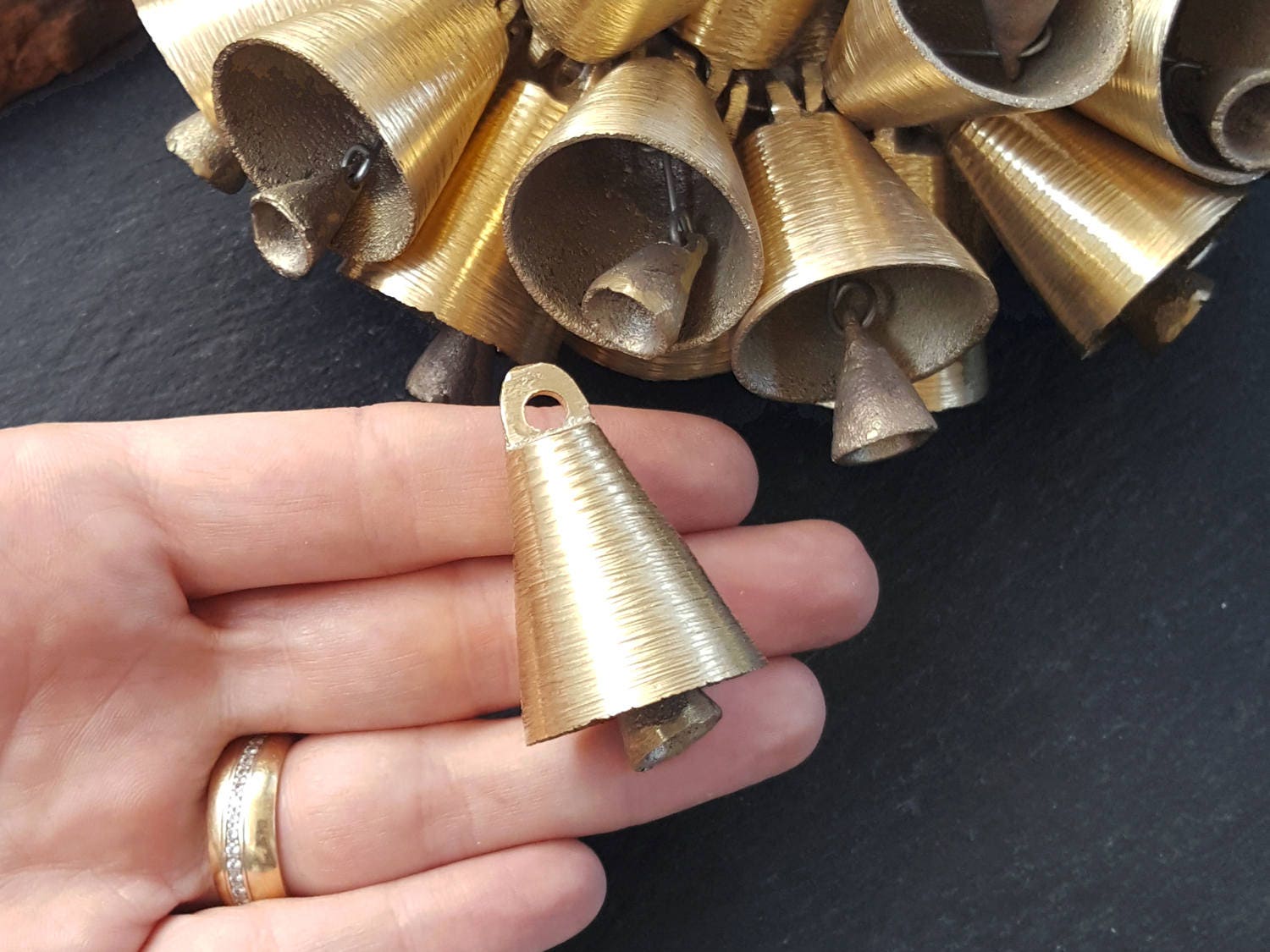 Small Brass Bell, Bell Pendant, Rustic Bell, Metal Bell, Raw Brass, Tr –  LylaSupplies