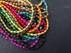 Violet Pink Wood Beads, Oval Beads, Rice Beads, Satin Varnished Wood Beads, Pink Wooden Bead, Pink Beads, 8mm Choose 50pcs, 200pcs or 400pcs