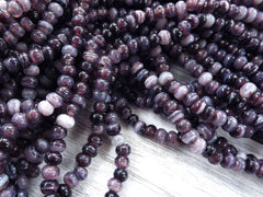 BULK - 50 Mauve Purple Marble Rustic Glass Bead - Traditional Turkish Artisan Handmade - 8mm - Turkish Glass Beads