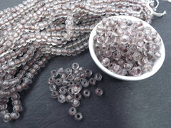 BULK - 50 Clear Rustic Glass Bead - Traditional Turkish Artisan Handmade - 8mm - Turkish Glass Beads