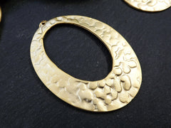 Gold Oval Pendant, Large Oval Pendant, Oval Loop Pendant, Blotted, Hammered Pendant, Large Gold Pendant, Ethnic, 22k Matte Gold Plated, 1pc