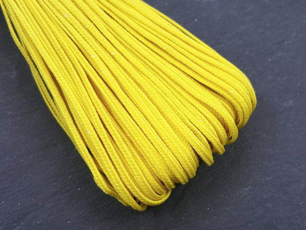 Lemon Yellow Soutache Cord Twisted Trim Rayon Braid Gimp Jewelry Making Supplies Beading Sewing Quilting Trimming - 5 meters = 5.46 Yards