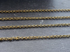 2mm Bronze Rolo Chain, Bronze Chain, Thin Bronze Chain, Necklace Chain, Bracelet Chain, Link, Antique Bronze Plated, 3 Meters or 9.84 Feet