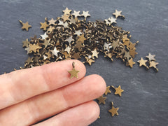 20 Bronze Mini Star Charms, Bronze Stars, Tiny Star Charms, Drop Charm, Mini Star Pendant, Bracelet Charms, Boho, Antique Bronze Plated