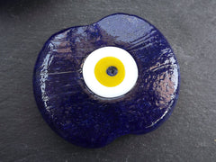 Extra Large Evil Eye, Navy Evil Eye, Blue Evil Eye, Evil Eye Bead, Large Glass Bead, Nazar, Artisan, Lucky, Home Decor, Greek Eye, 1pc