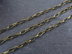 4 x 6mm Flat Link Cable Chain, Oval Bronze Chain, Bracelet Necklace Chain Jewelry Supplies Antique Bronze Plated 3 Meters  or 9.84 Feet