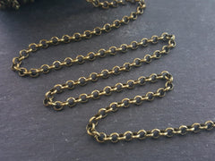4.5mm Rolo Chain Antique Bronze Plated - Necklace Bracelet Jewelry Supplies Chain - 3 Meters  or 9.84 Feet