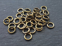 50 pcs - 5mm Antique Bronze Plated Brass jump rings
