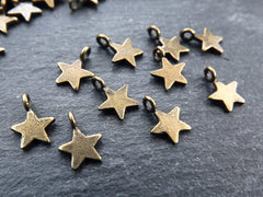 20 Bronze Mini Star Charms, Bronze Stars, Tiny Star Charms, Drop Charm, Mini Star Pendant, Bracelet Charms, Boho, Antique Bronze Plated