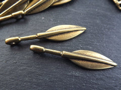 Bronze Long Spear Pendant, Slim Tribal Pendants, Arrow Pendant, Ethnic Pendant, Bronze Arrow Pendant, Antique Bronze Plated 2pc