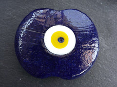 Extra Large Evil Eye, Navy Evil Eye, Blue Evil Eye, Evil Eye Bead, Large Glass Bead, Nazar, Artisan, Lucky, Home Decor, Greek Eye, 1pc